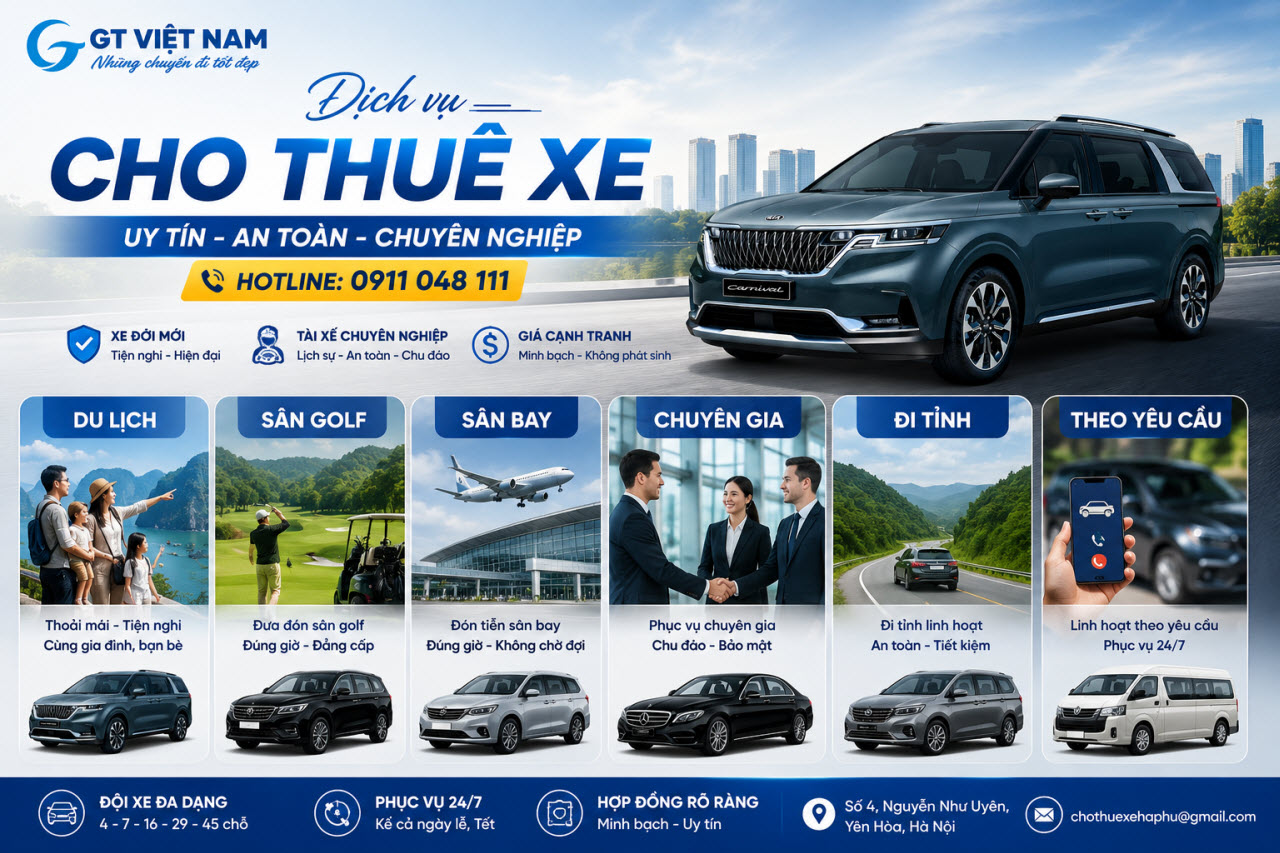 Dịch vụ cho thuê xe Kia Carnival tại Hà Nội